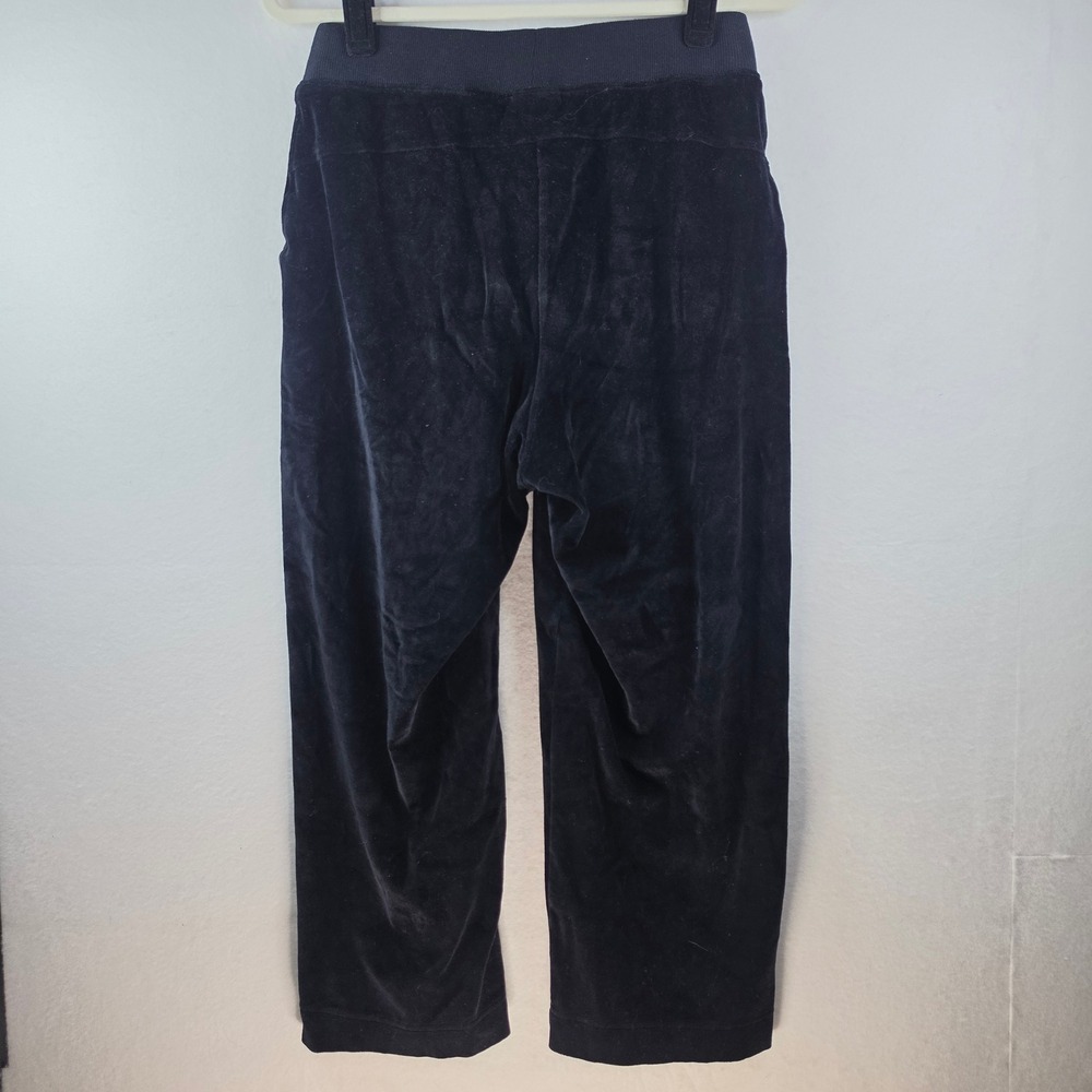 Pact Organic Cotton Velour Lounge Pants Black Wide Leg Small - Picture 2 of 6